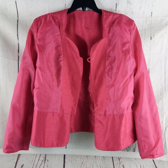 NWT Morgan Miller Womens Size 14 Hot Pink 4 Button Suit Jacket - Picture 12 of 12